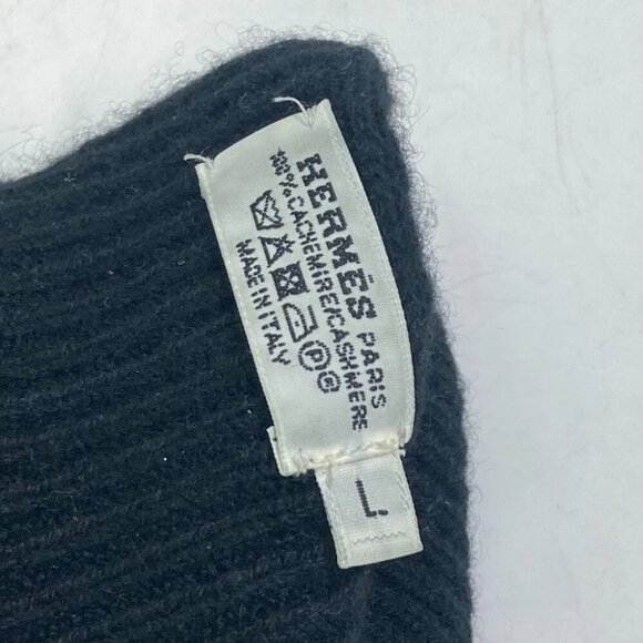 HERMES Whole pattern H logo Gloves Cashmere Black - Picture 8 of 8